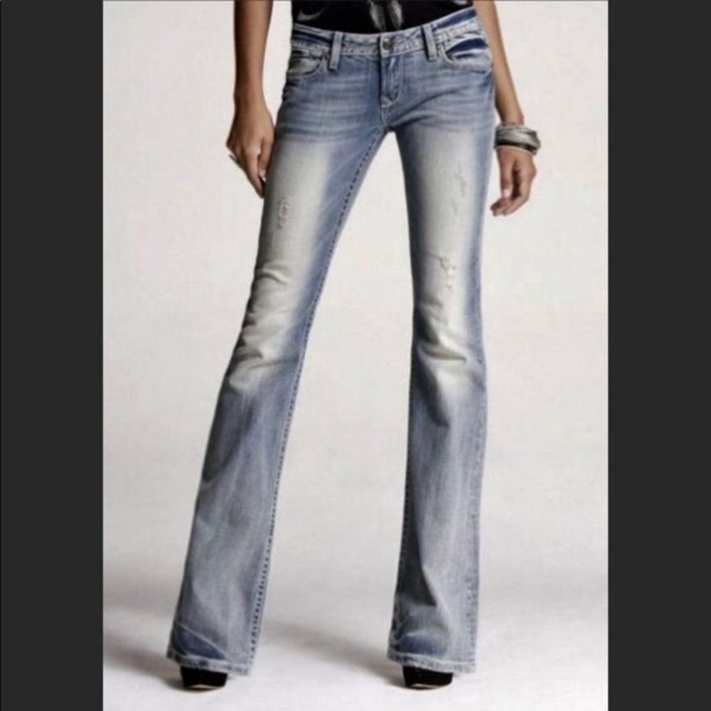 Express Rerock Distressed Jeans Size 2 Boot Cut